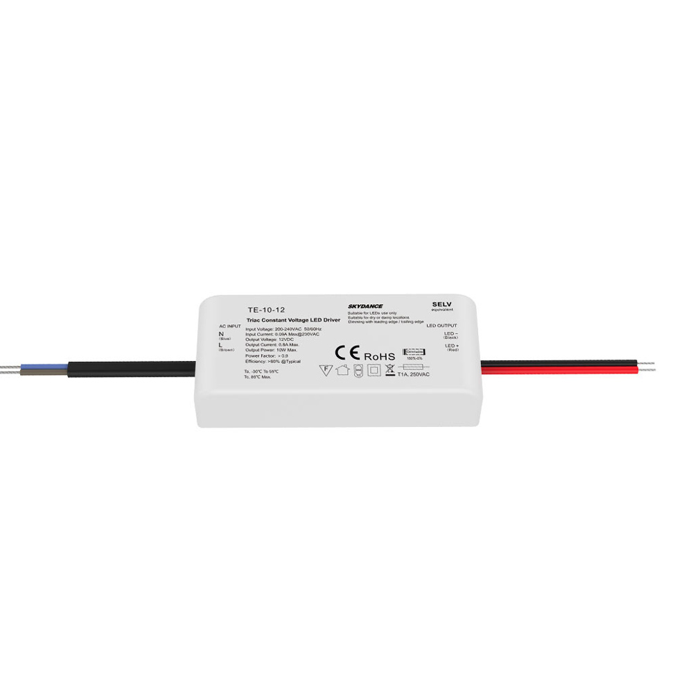 220V Input Voltage 12V 10W Triac Dimmable LED Driver TE-10-12